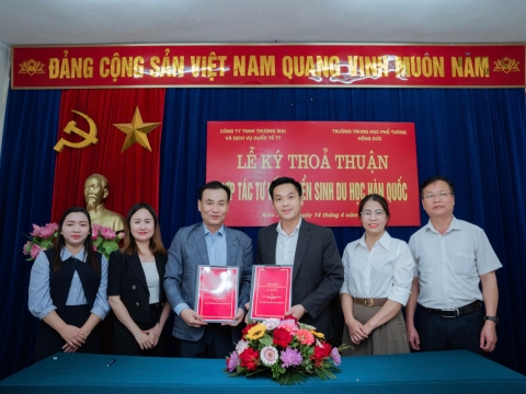 CTY DU HỌC HÀN QUỐC T&T tiếp tục ký kết bản hợp tác tuyển sinh DU HỌC HÀN QUỐC cùng trường THPT Hồng Đức